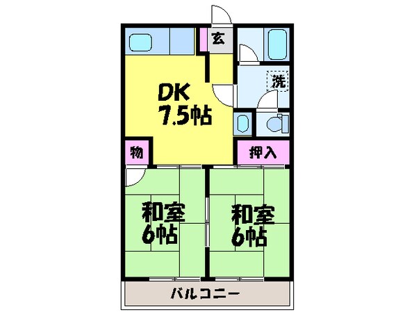 松山南ハイツ・の物件間取画像